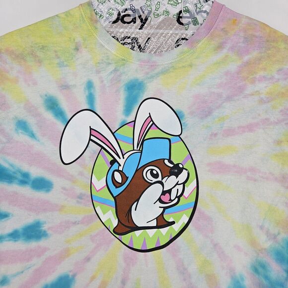 Buc-ees Shirt Mens XL Tie Dye Bucees Gas Station Short Sleeve Colorful Easter - Picture 3 of 10